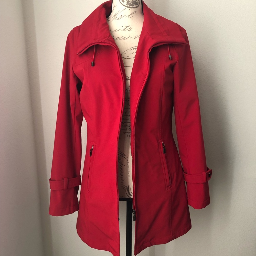 KRISTEN BLAKE | Red Trench Coat Size Small